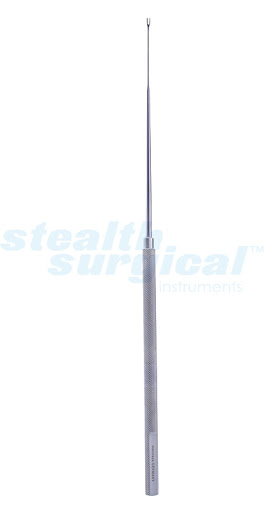 Hardy Transphenoid Bayonet Curettes, Working Length 4 3/4" (12.0 Cm), Overall Length 9 1/2" (24.0 Cm), 3.0 Mm, Angled Down